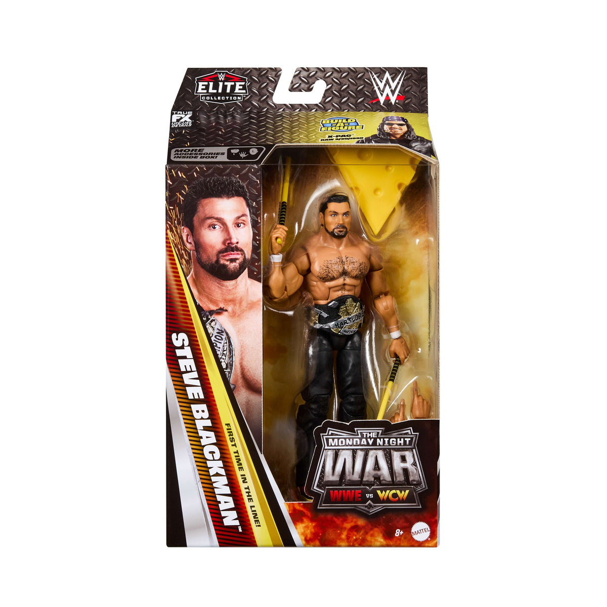 WWE Monday Night War Elite Collection Steve Blackman Action Figure & Accessories 6-inch Collectible Set
