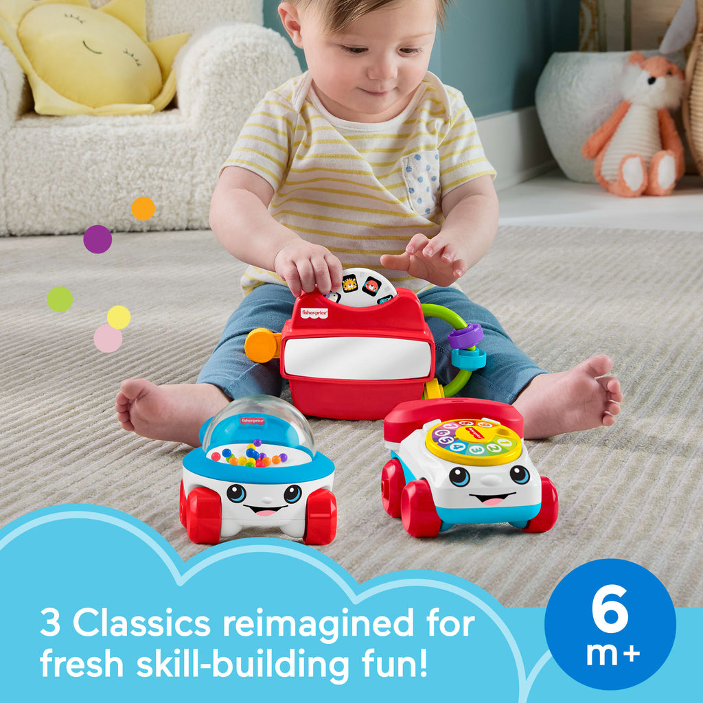 Fisher-Price Modern Classics Gift Set Of 3 Baby Activity Toys For Developmental Play