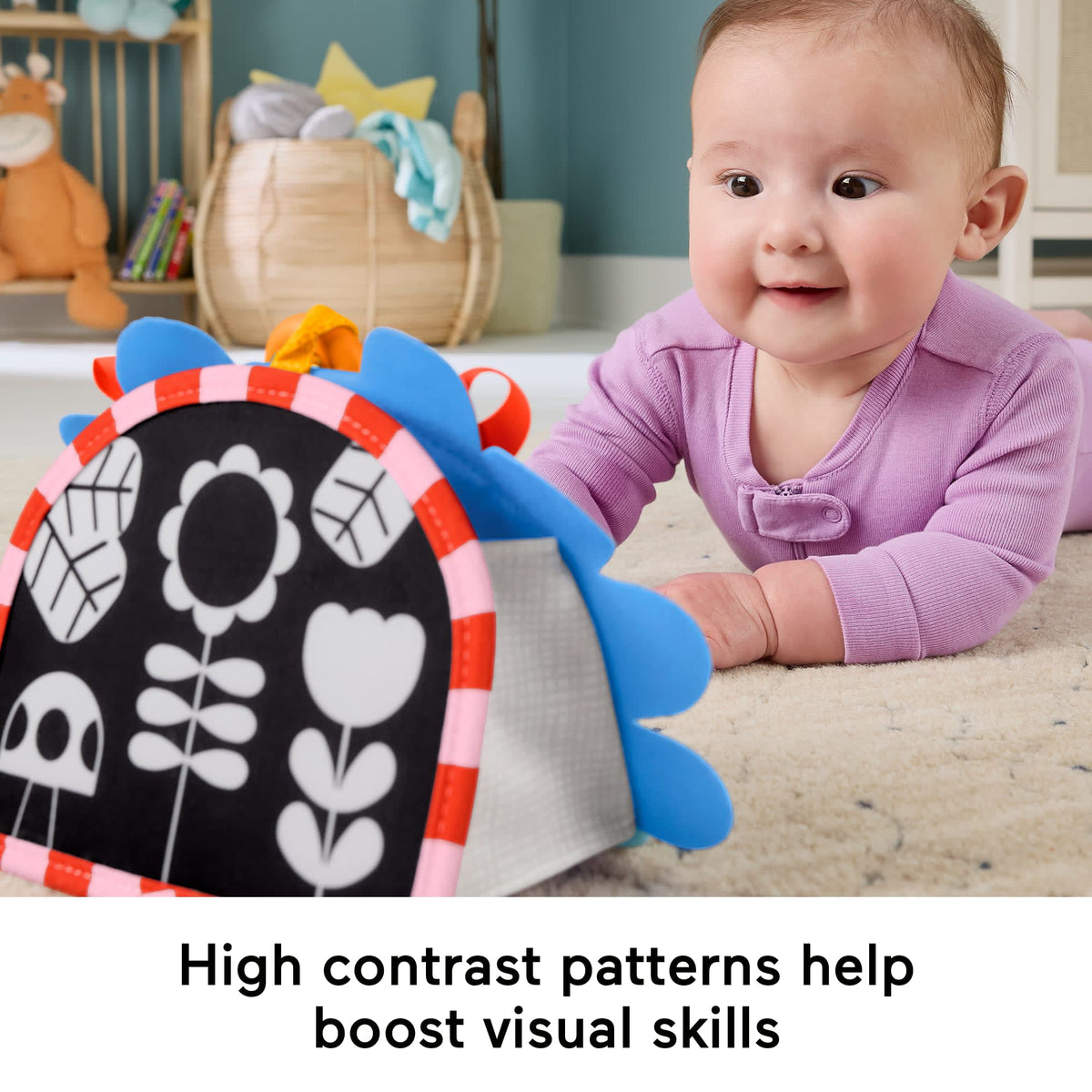 Fisher-Price Prop 'n Go Portable Mirror Baby Tummy Time Sensory Activity Toy For Newborns