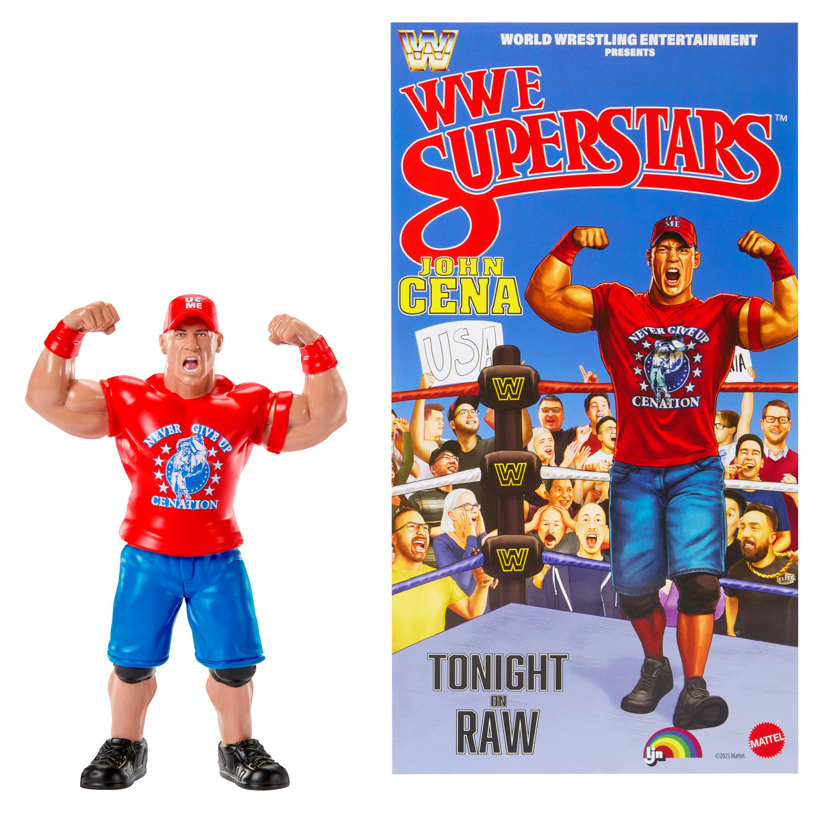 WWE Ljn Superstars John Cena Action Figure, 1980s Retro 8-inch Collectible Toy