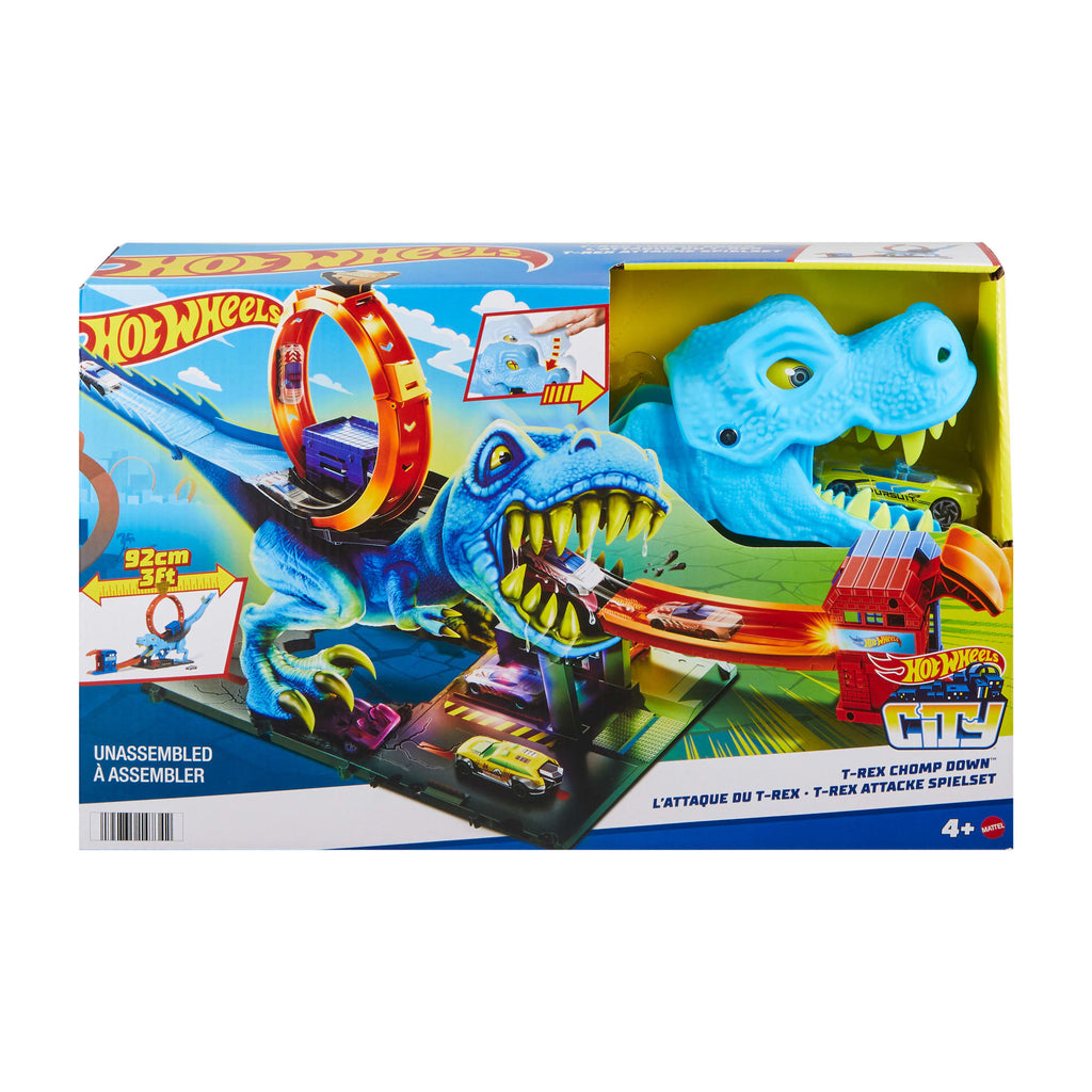 Hot Wheels City T-Rex Loop And Stunt Playset, Track Set With 1 Toy Car