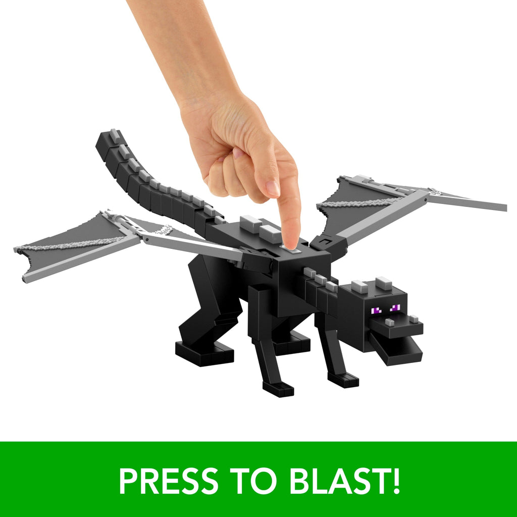 Minecraft DragonS Breath Attack Ender Dragon Action Figure With 10 Discs, 20-Inch Wingspan