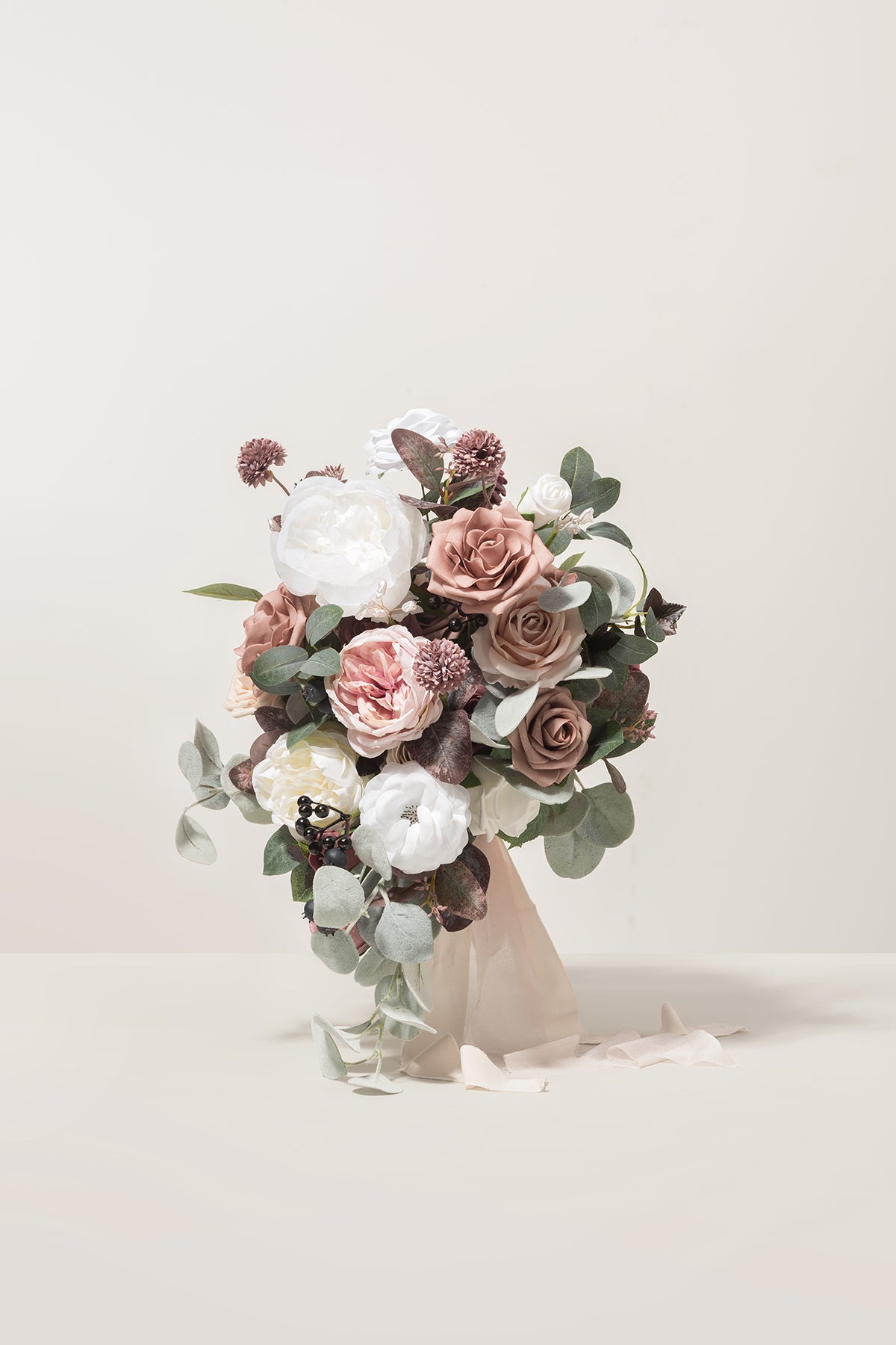 Medium Cascade Bridal Bouquet in Dusty Rose & Mauve