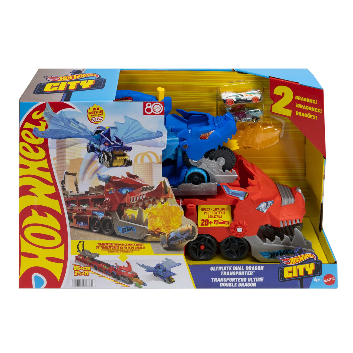 Hot Wheels-Transporteur 2en1Dragons Hot Wheels City