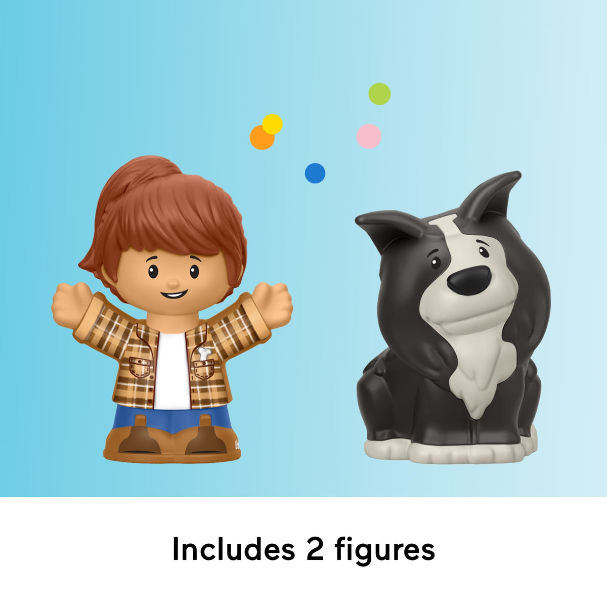 Fisher-Price Little People Push & Play Tractor, Musical Toy Farm Vehicle & 2 Figures For Toddlers