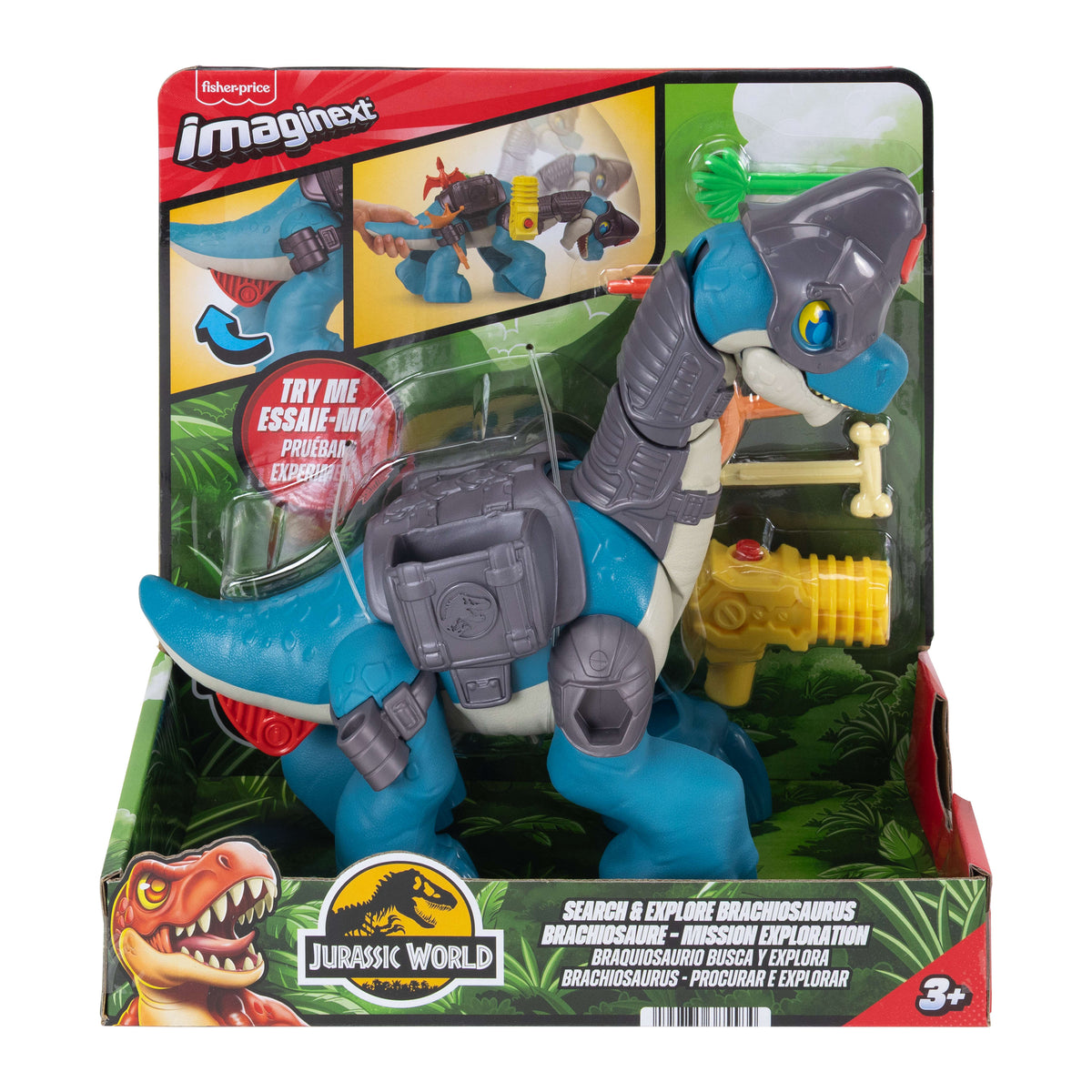 Imaginext Jurassic World Set With  Search & Explore Brachiosaurus, 5 Accessories