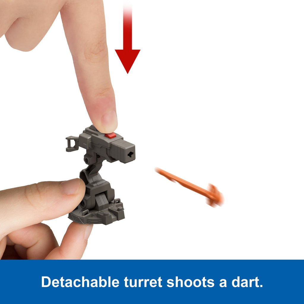 Jurassic World Rebirth Launch ‘n Battle Vehicle With 1 Human & 1 Raptor Figure, Turret & Projectiles
