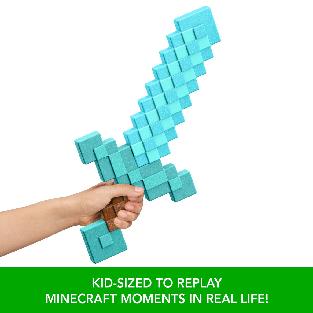 Minecraft Diamond Sword Battle Toy, Kid-Sized For Role-Play & Costumes, Inspired By The Video Game