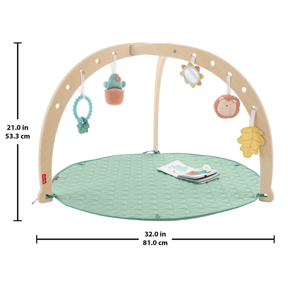 Fisher-Price Wooden Lay And Play Deluxe Activity Gym Baby Playmat With Developmental Toys