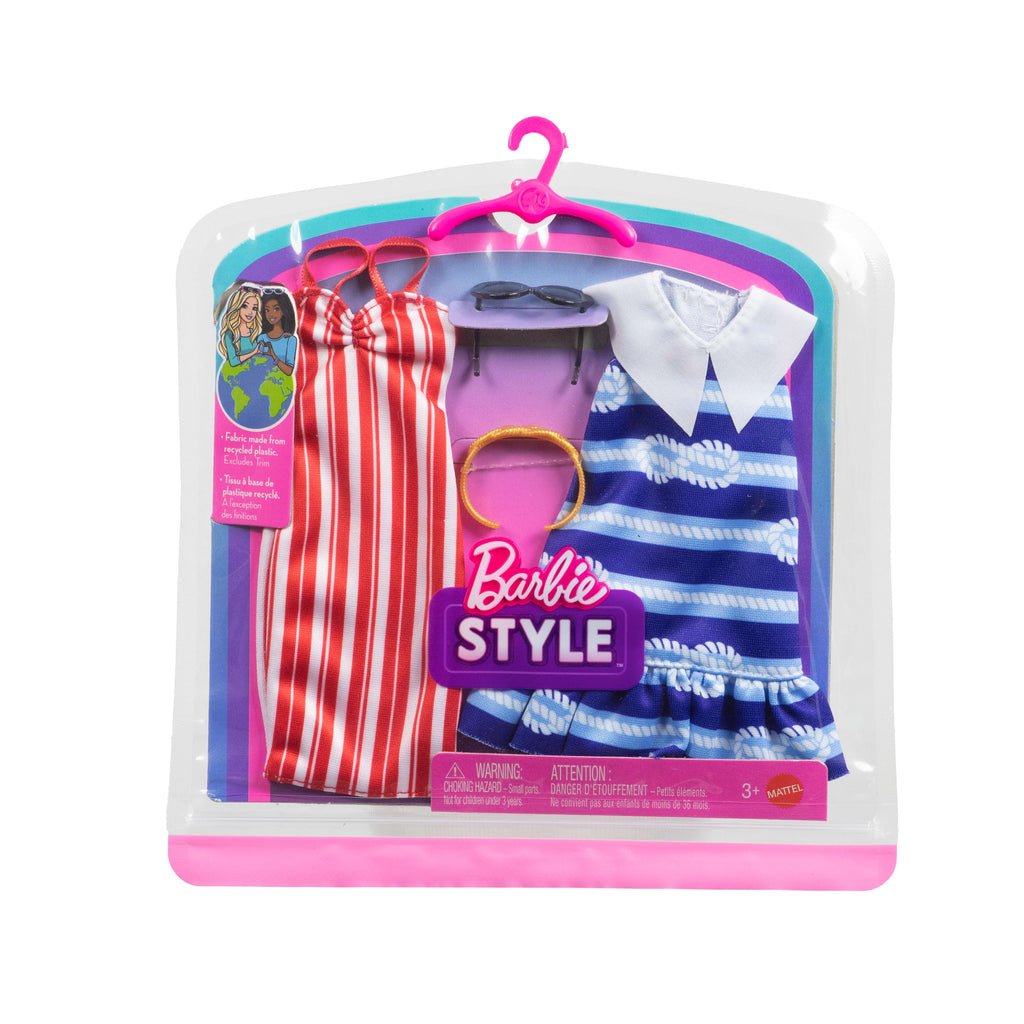 Barbie Fashions 2-Pack Clothing Set, 2 Outfits For Barbie Doll With 2 Dresses, And Accessories