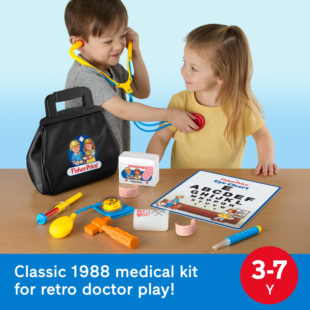 Fisher-Price 1988 Medical Kit, 11-Piece Doctor Bag Pretend Play Set For Preschool Kids