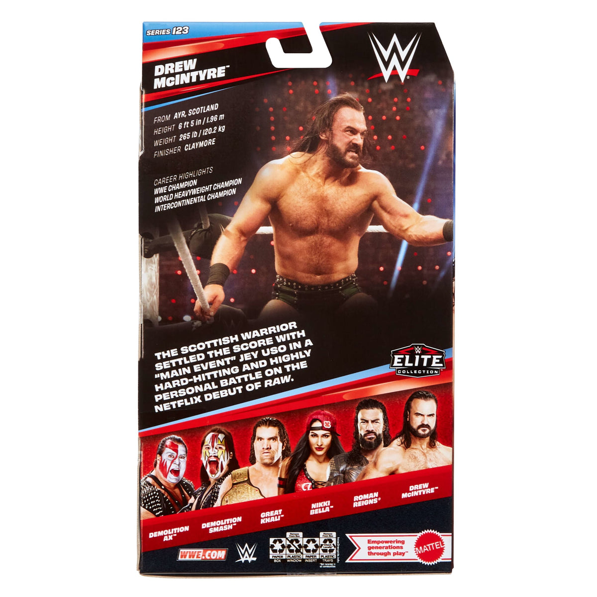 WWE Elite Drew Mcintyre Action Figure, Series #123 Set, 6-Inch Collectible With Accessories