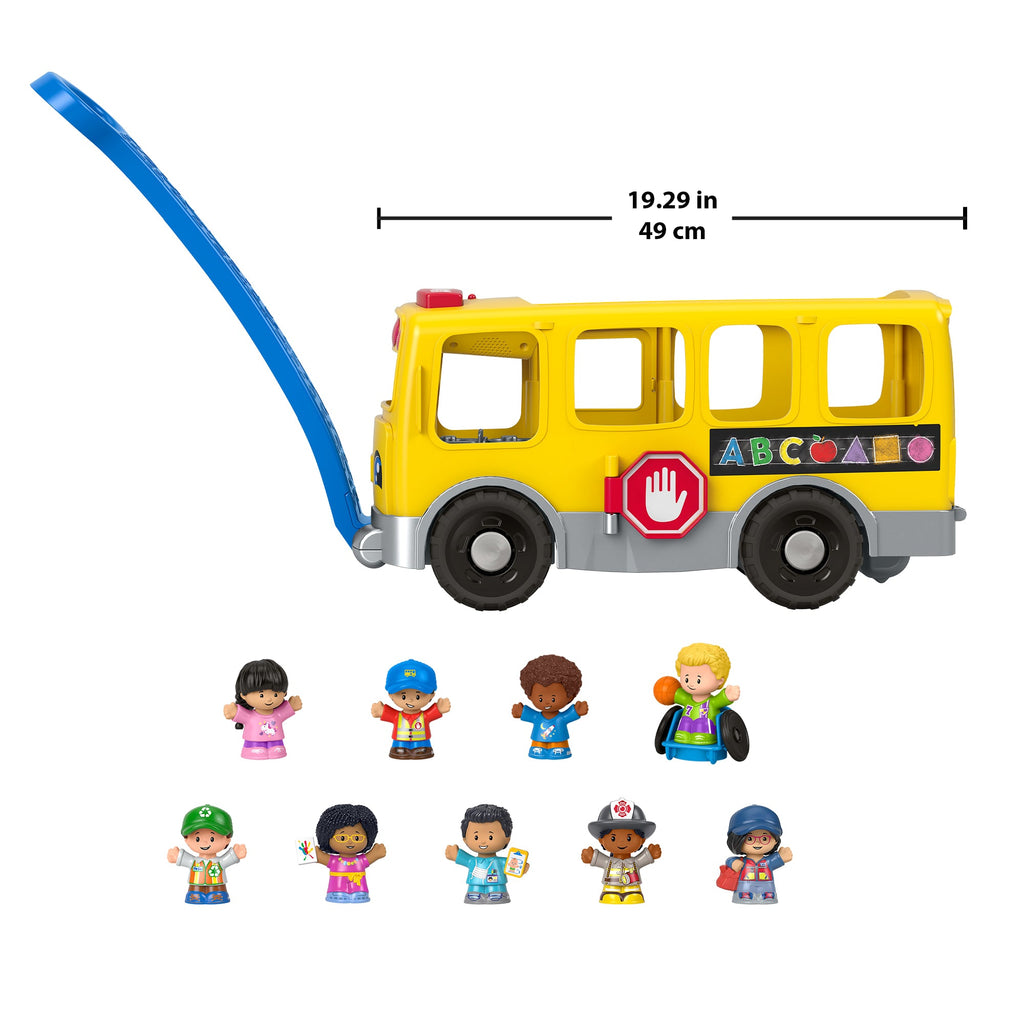 Fisher-Price Little People Big Yellow School Bus & Community Heroes Figures, Multilanguage Version