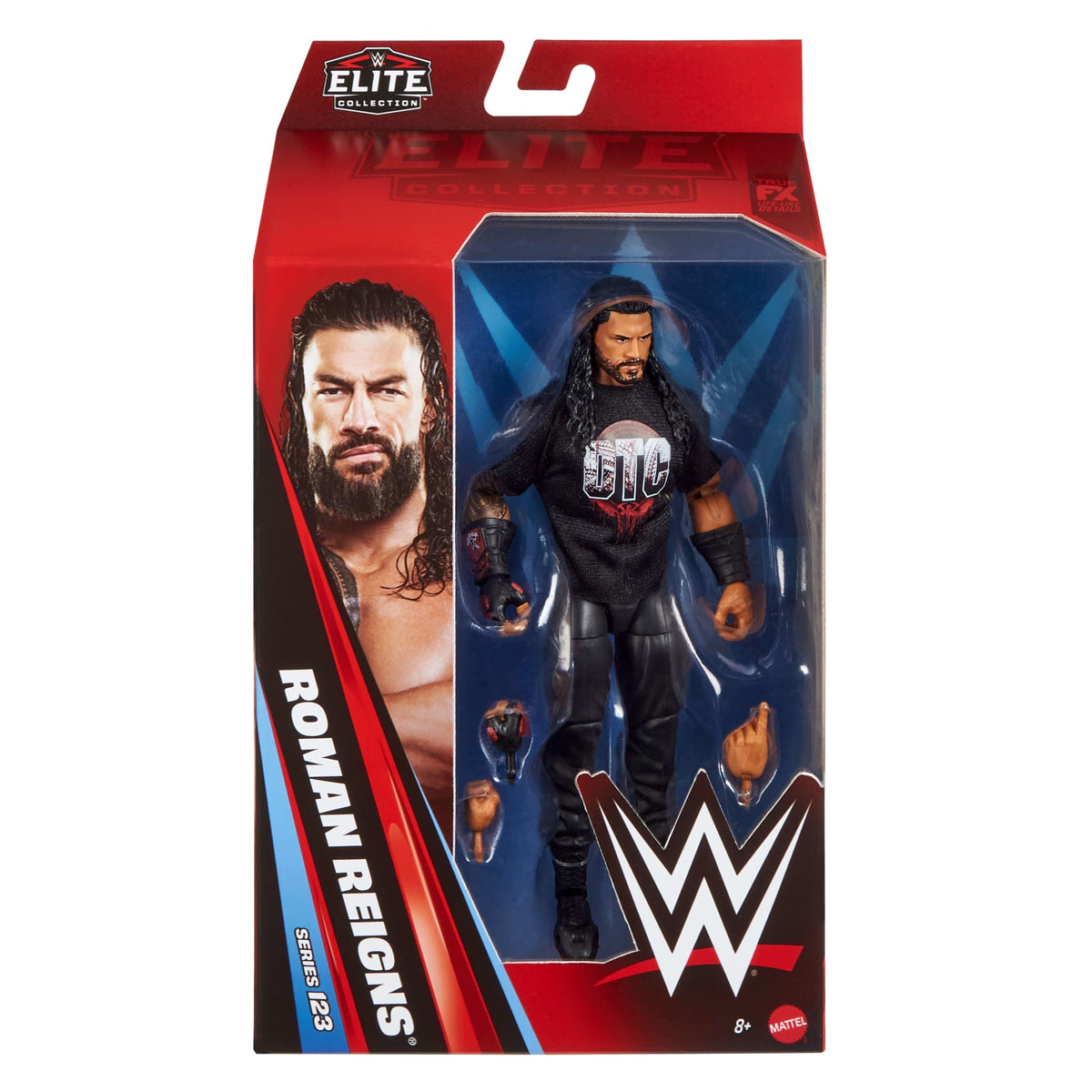 WWE Elite Roman Reigns Action Figure, Series #123 Set, 6-Inch Collectible With Accessories