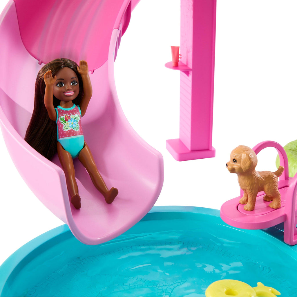 Barbie-Coffret Piscine de Rêve-Toboggan, Jacuzzi, + de 20Accessoires