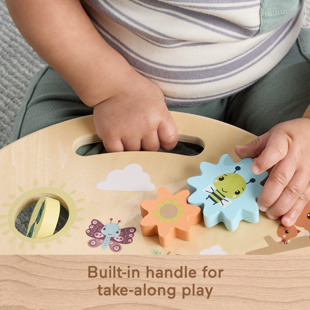 Fisher-Price Wooden Take-Along Activity Station, Wood Busy Board For Baby & Toddler