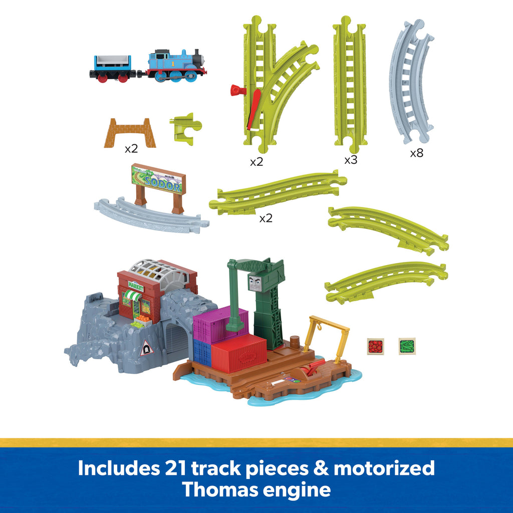 Thomas & Friends Cranky's Dockside Delivery Train Set From Fisher-Price With Motorized Thomas Engine