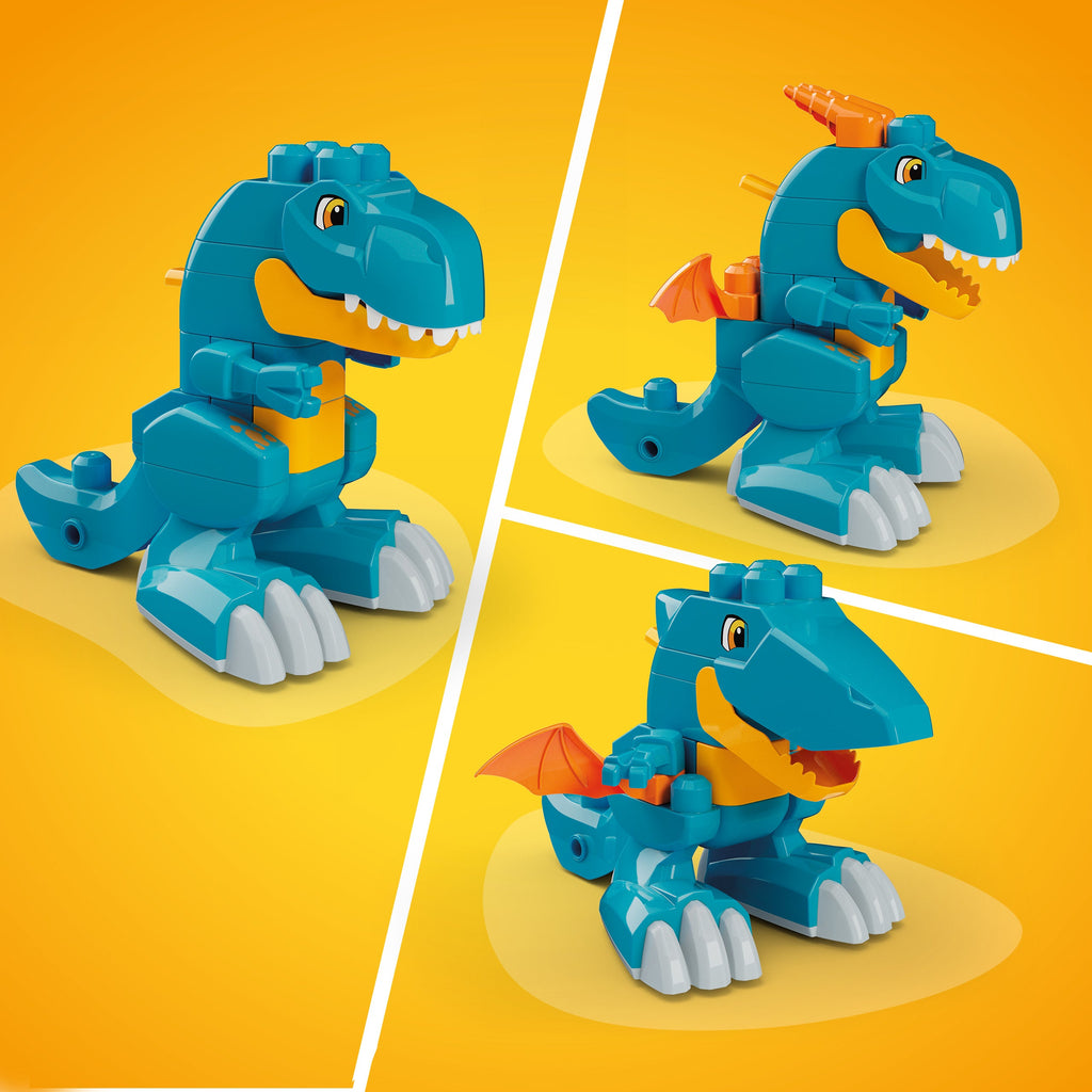 Mega Bloks Jogo de Construção 3 em 1 Dinossauro Monte e Ataque