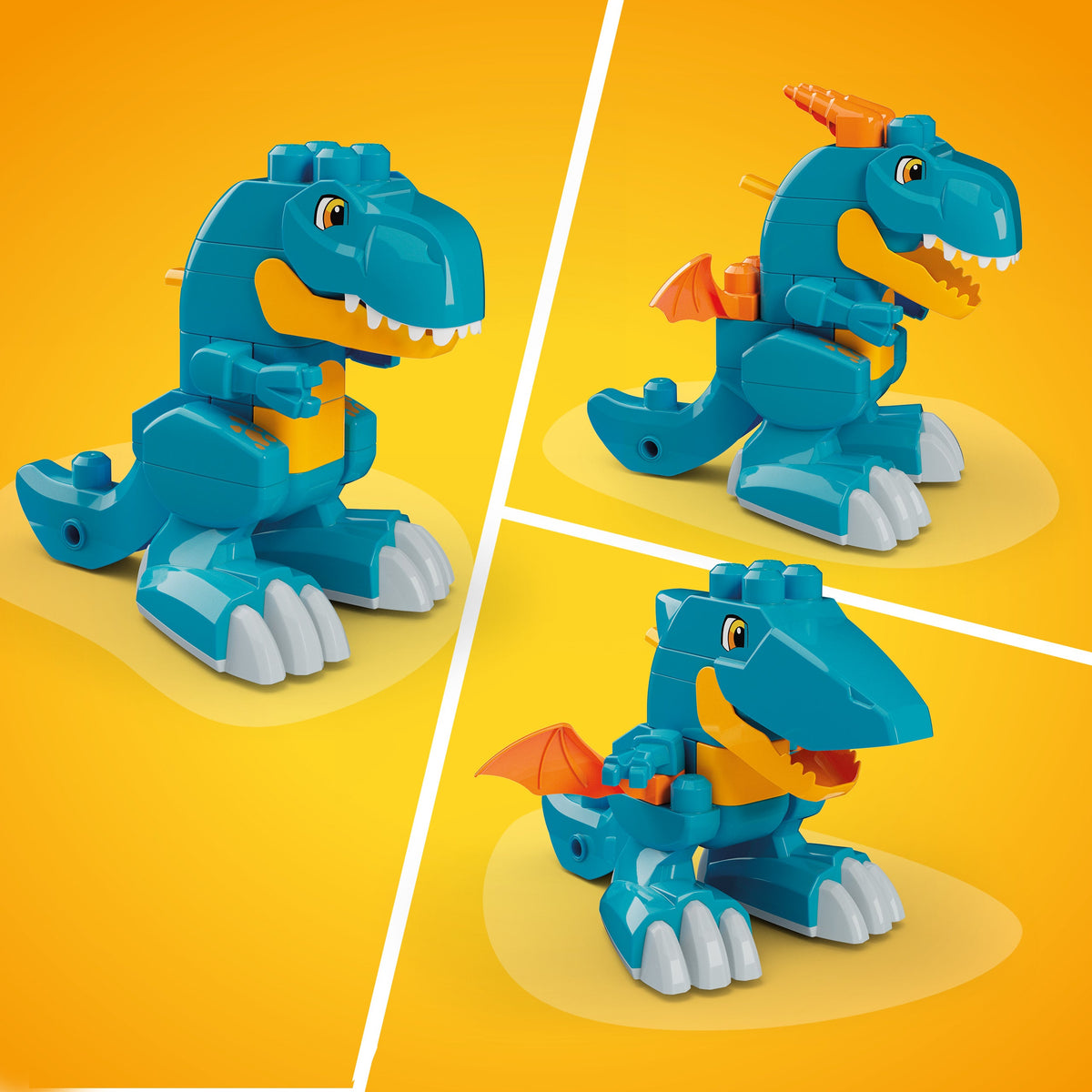 Mega Bloks Jogo de Construção 3 em 1 Dinossauro Monte e Ataque