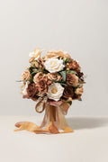 Small Round Bridal Bouquet in Caramel & Walnut Brown | Clearance