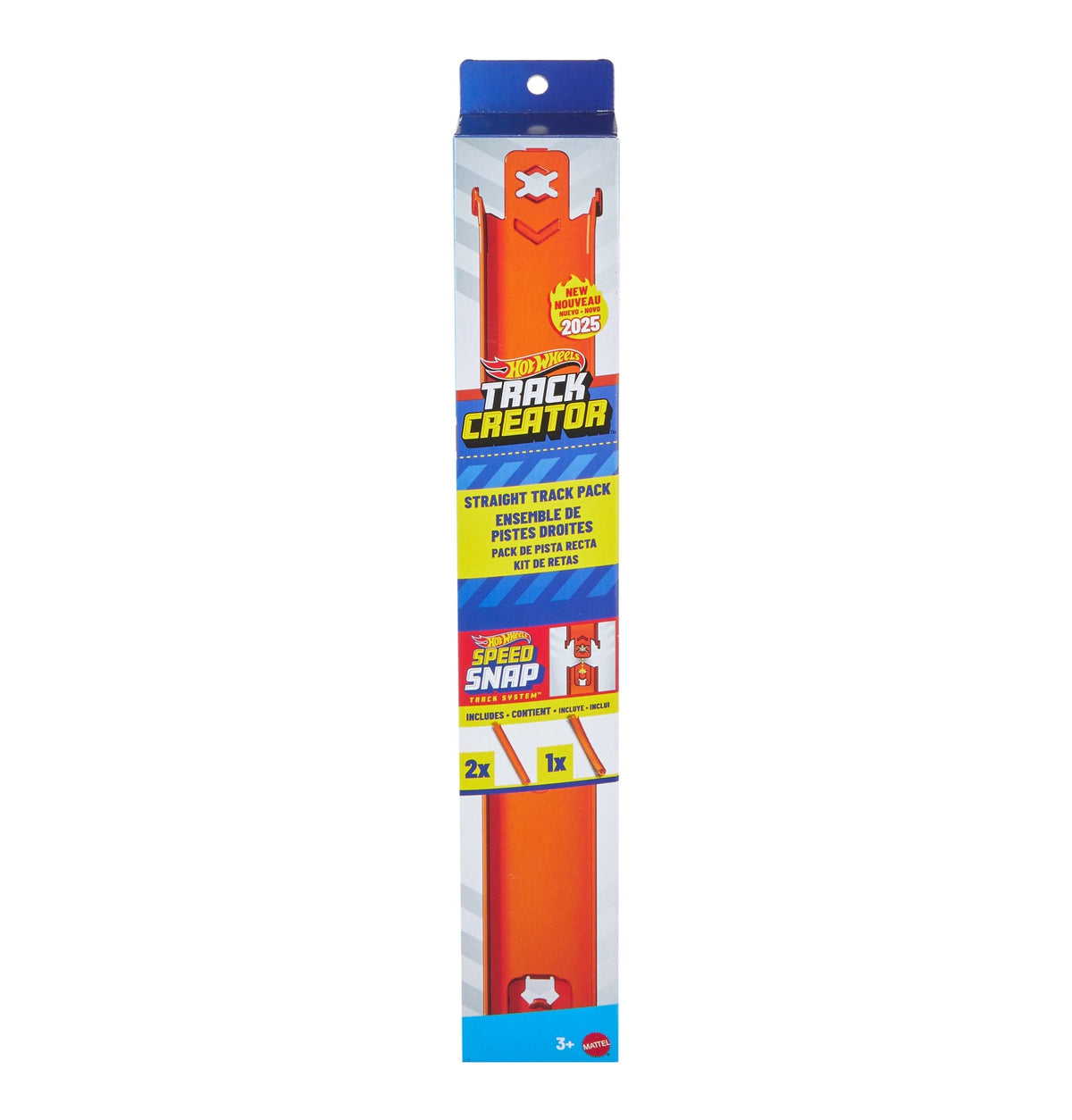 Hot Wheels Track Creator Straight Track Pack, 3 Feet Of Speed Snap Track & 2 Adapters