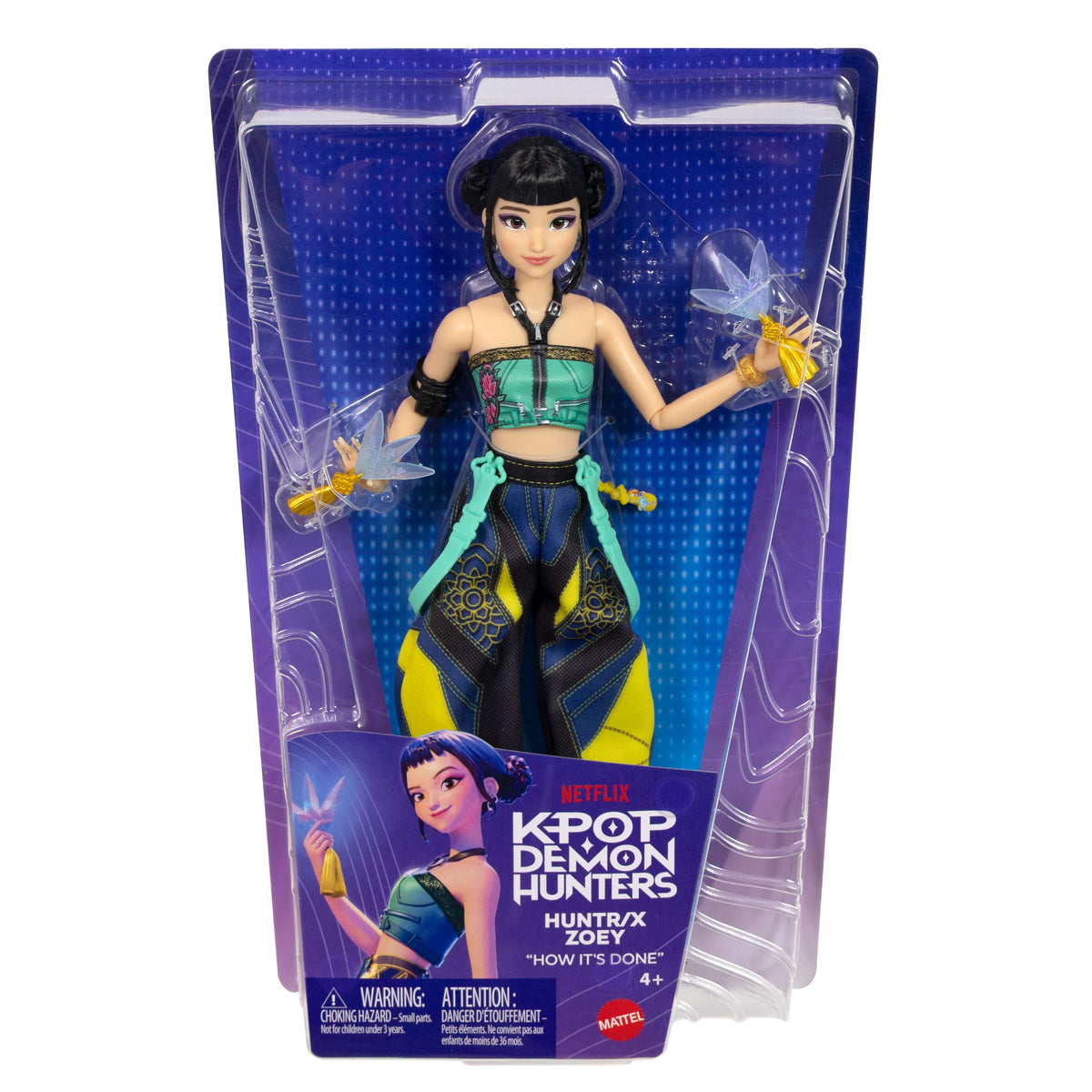 KPop Demon Hunters HUNTR/X Zoey Fashion Doll in Removable Look With Themed Movie Accessories