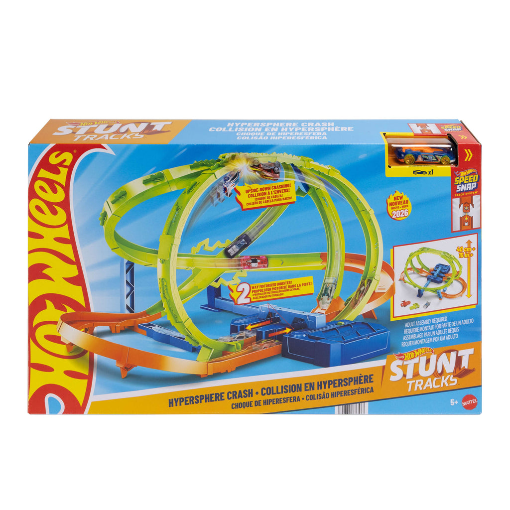 Hot Wheels Stunt Tracks Hypersphere Crash With 1 Die-Cast Car in 1:64 Scale