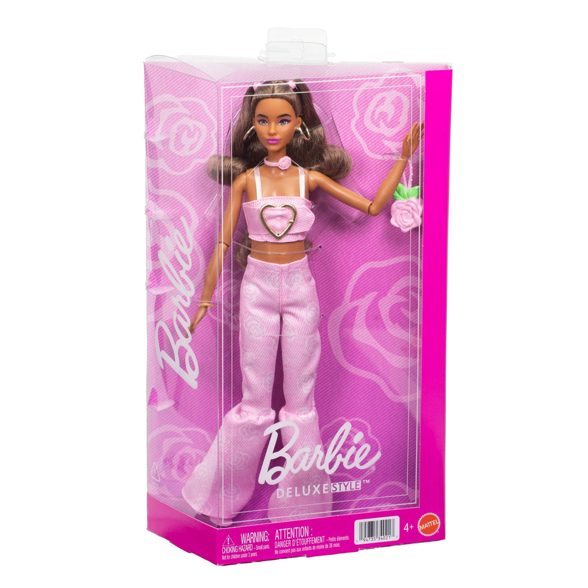 Barbie Fashionista Boneca Barbie Fashionista Deluxe Style Boneca com Vestido Rosa com Estrelas