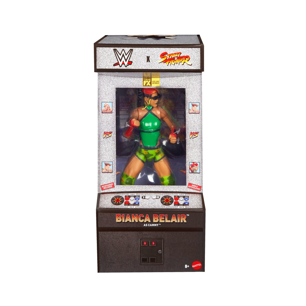 WWE X Street Fighter Bianca Belair Action Figure & Accessories, 6-Inch Collectible Cammy Mashup Set
