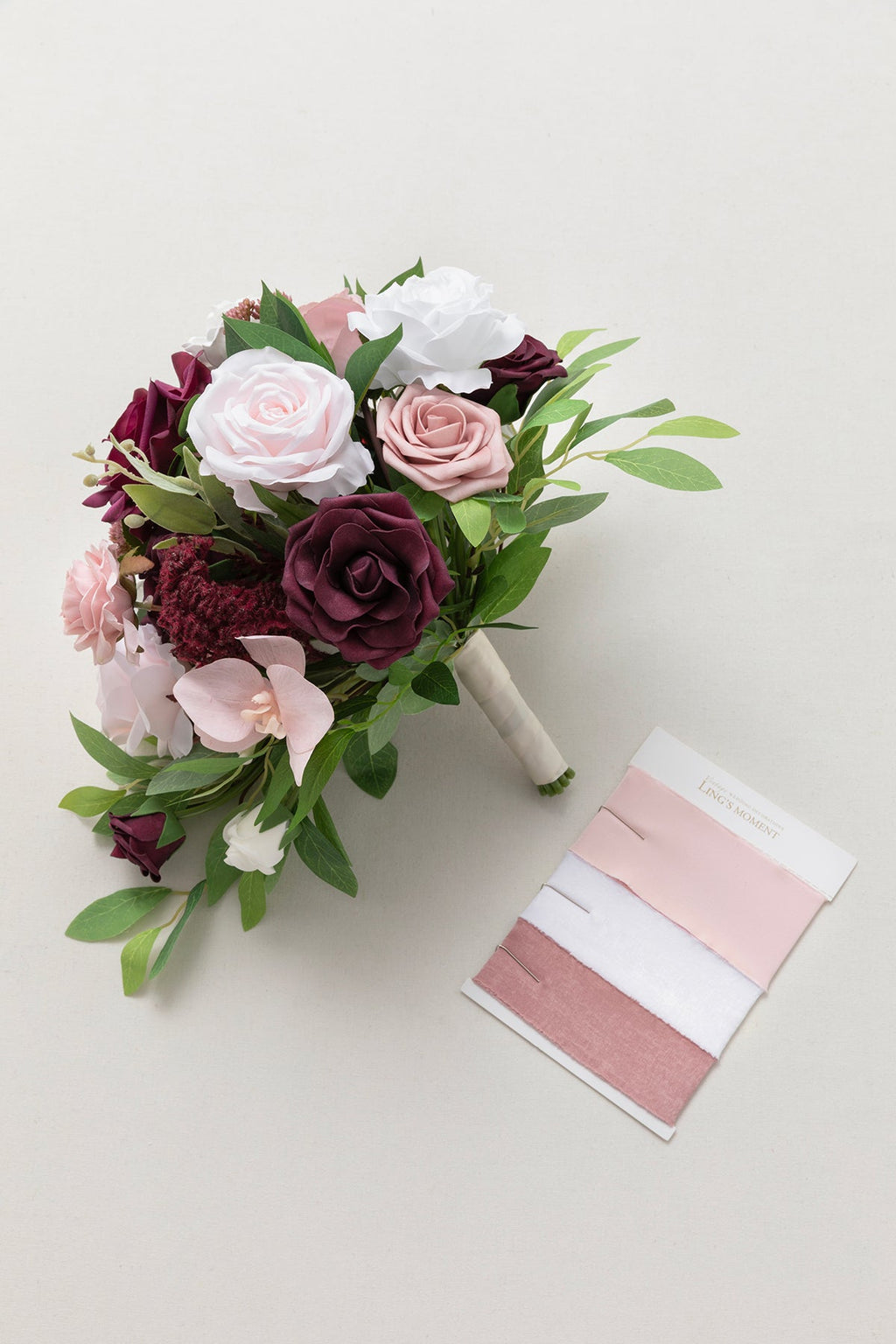 Small Cascade Bridal Bouquet in Romantic Marsala