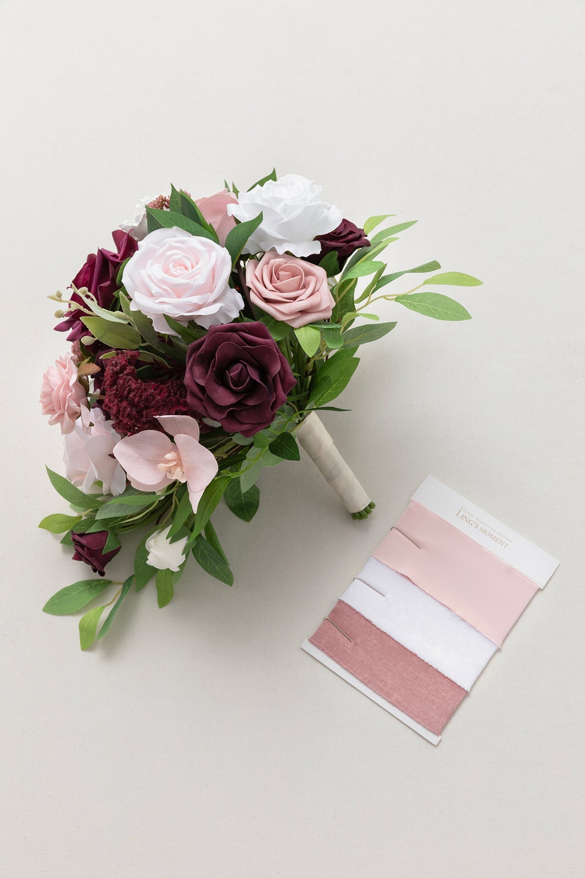 Small Cascade Bridal Bouquet in Romantic Marsala