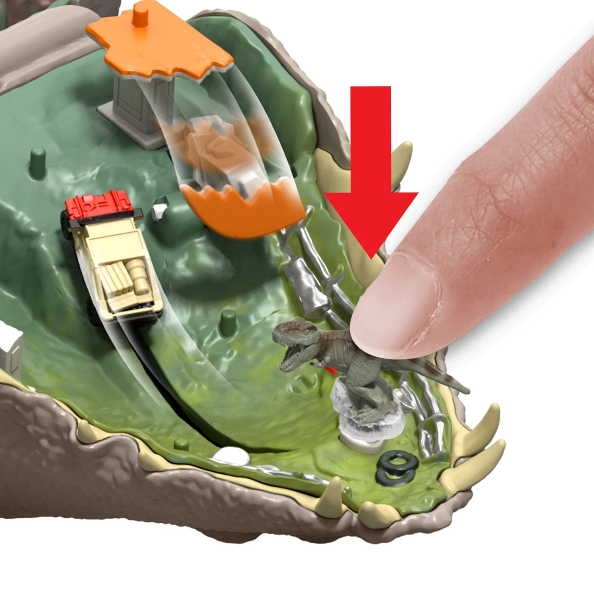 Jurassic World Rebirth Micro Adventure Distortus Rex Playset, interactive Features & 6 Figures