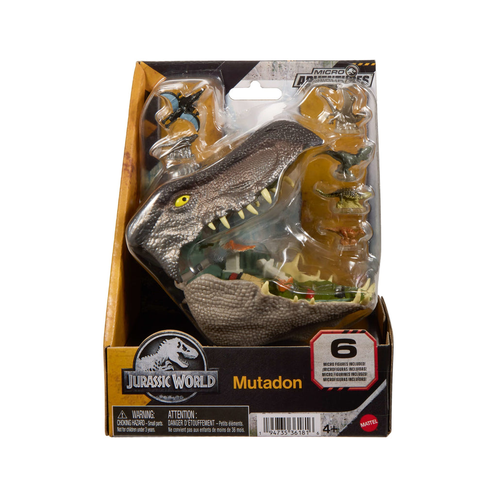 Jurassic World Rebirth Micro Adventure Distortus Rex Playset, interactive Features & 6 Figures