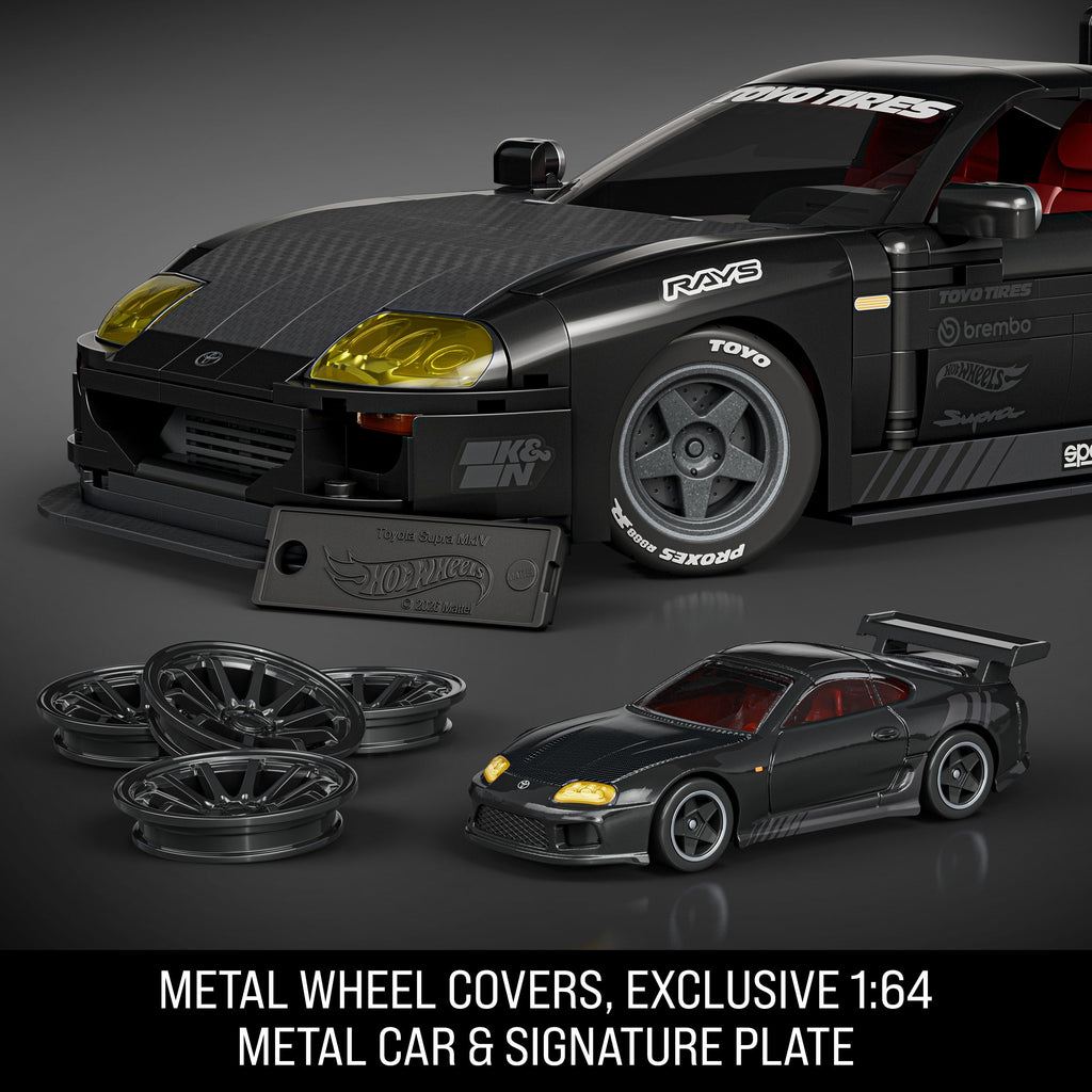 Mattel Brick Shop Hot Wheels ’94 Toyota Supra Mkiv Building Toy Kit (824 Pieces), For Collectors