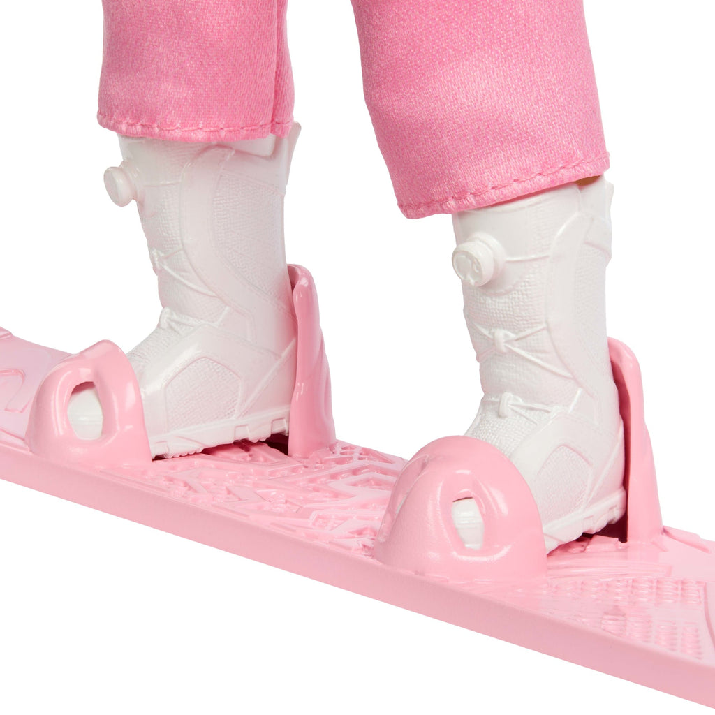 Barbie Careers Snowboarder Doll in Pink Jacket With 10+ Accessories including Color-Change Snowboard