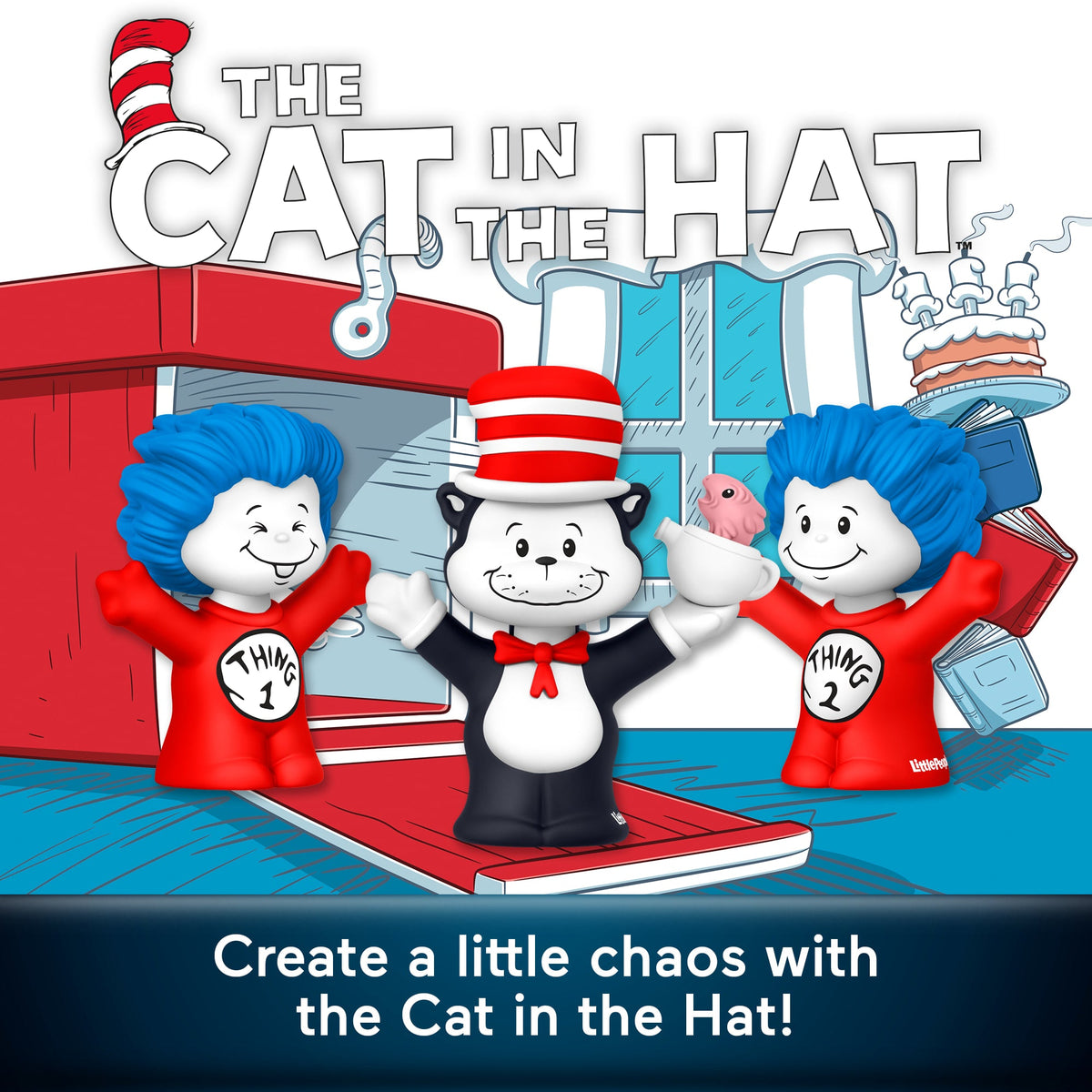 Little People Collector Dr. Seuss The Cat in The Hat Special Edition Set For Fans, 3 Figures
