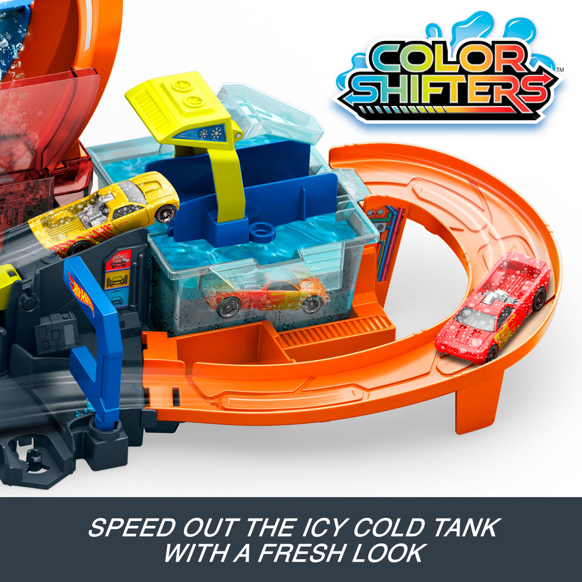 Hot Wheels City MEGA Loop Car Wash Playset & 1 Hot Wheels Color Shifters in 1:64 Scale