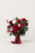 Small Free-Form Bridal Bouquet in Christmas Red & Sparkle