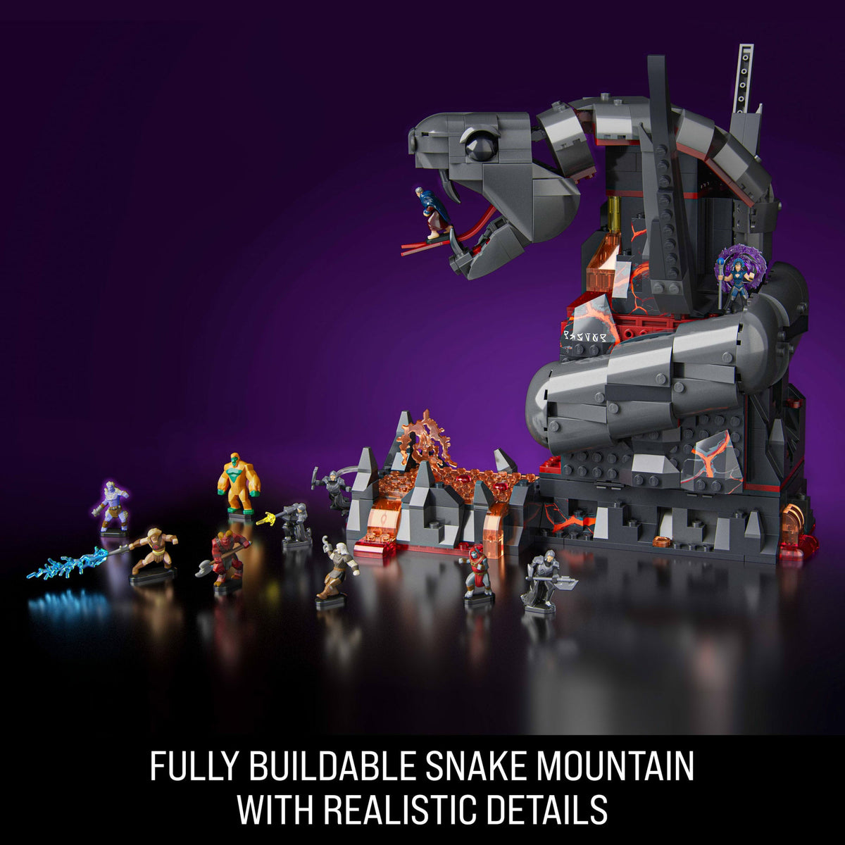 Mattel Brick Shop Masters Of The Universe Clash At Snake Mountain Building Toy Kit