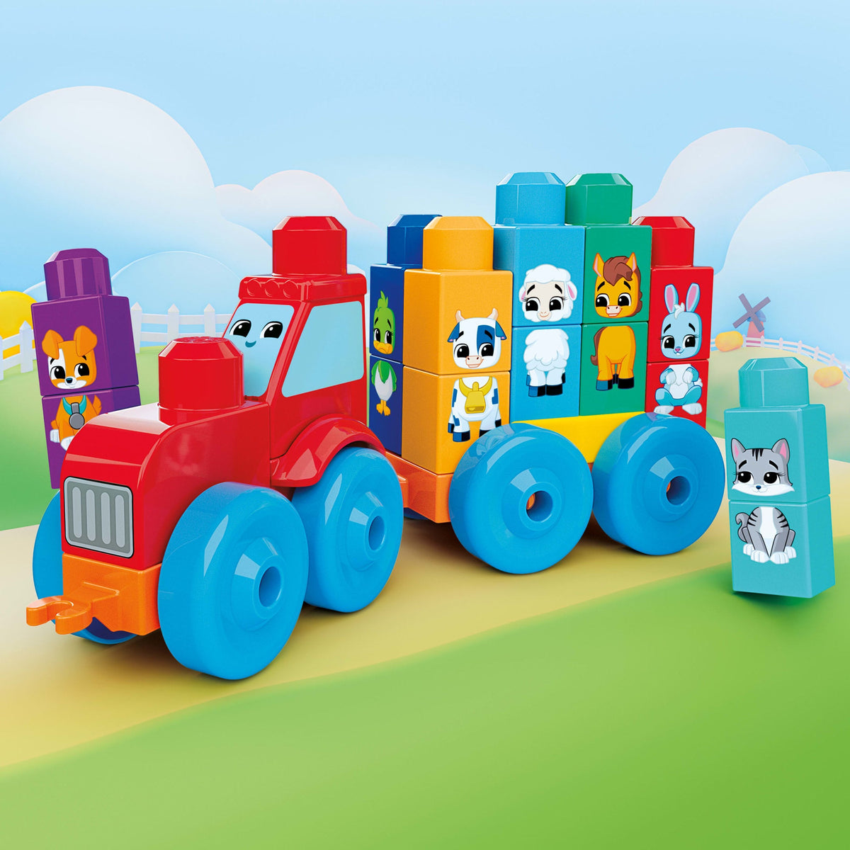 MEGA BLOKS First Builders Build & Match Animal Tractor Block Toy (30 Pieces) For Toddler