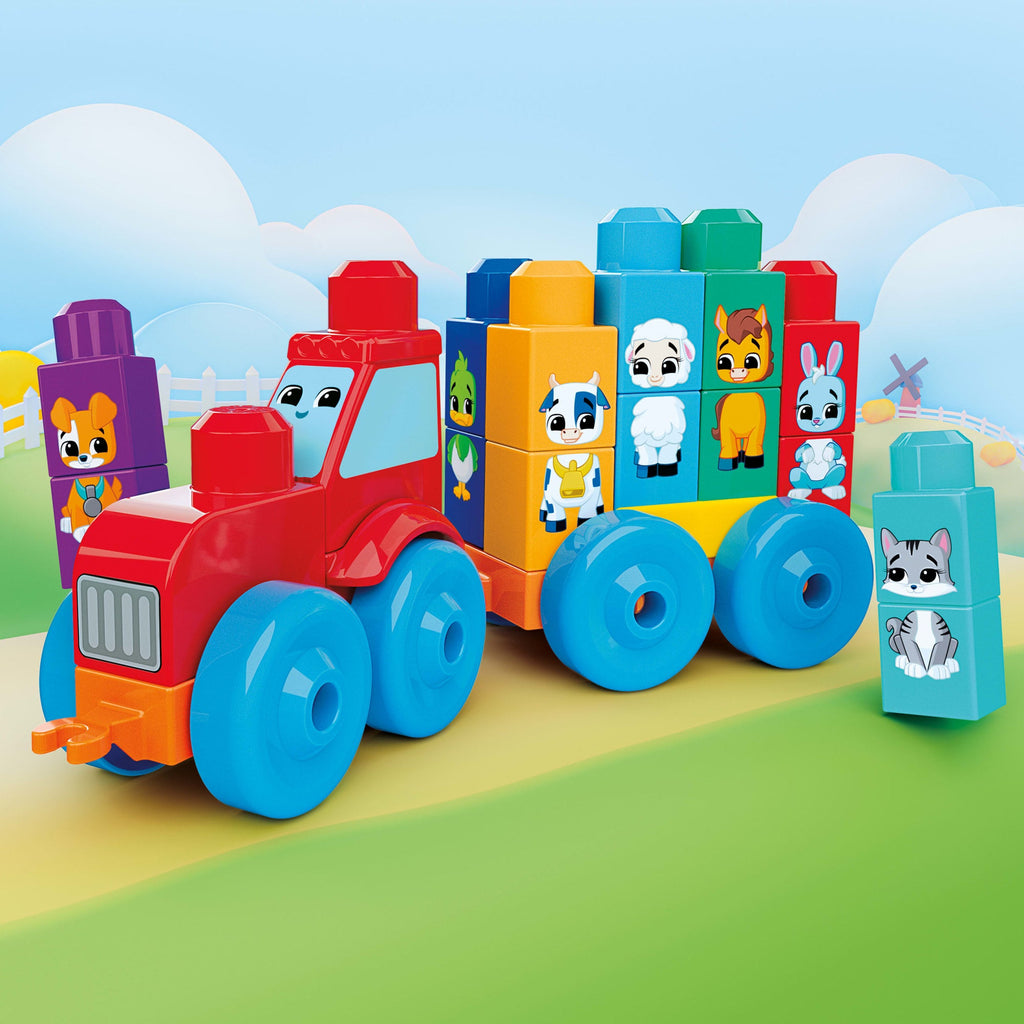 MEGA BLOKS Juguete de Construcción Tractor Animalitos Arma y Combina