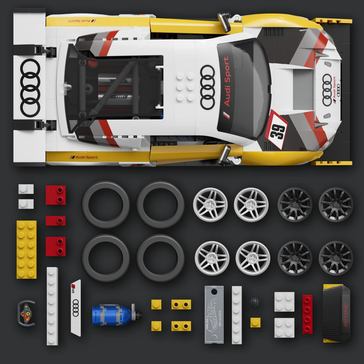 Mattel Brick Shop Hot Wheels Jogo de Construção Mattel Brick Shop Hot Wheels Elite Audi