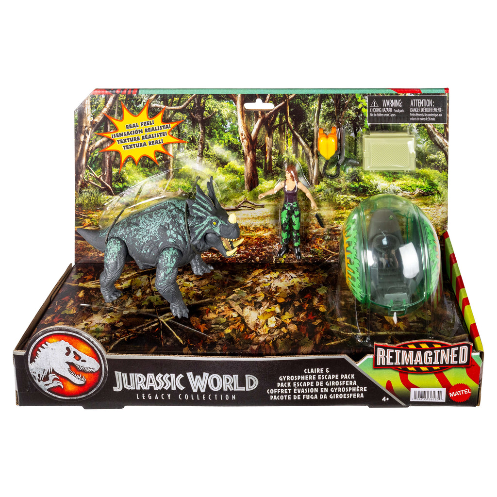 Jurassic World Legacy Collection Reimagined Claire & Gyrosphere Escape Pack With Dinosaur Figure