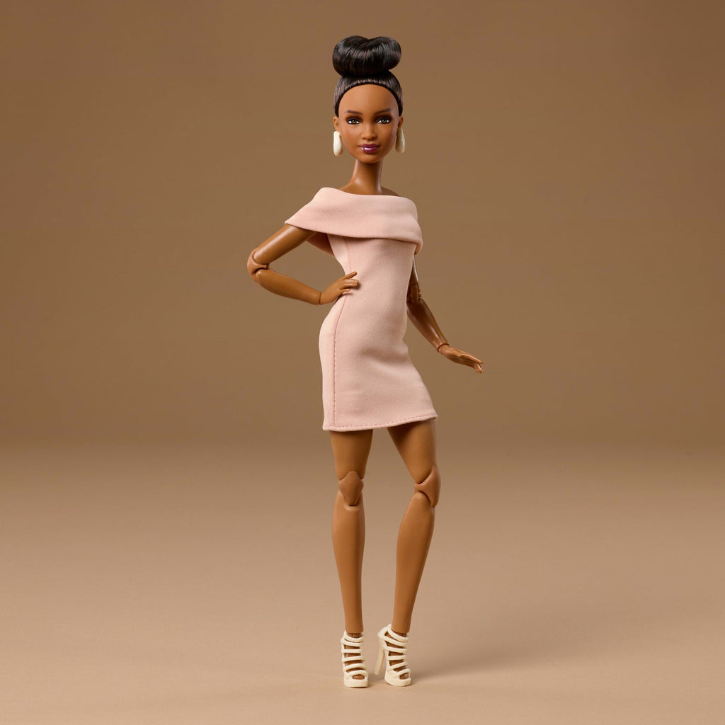 Barbie Basics Collectible Doll, Model 08 With Brunette Hair in Tan Dress & Strappy Heels