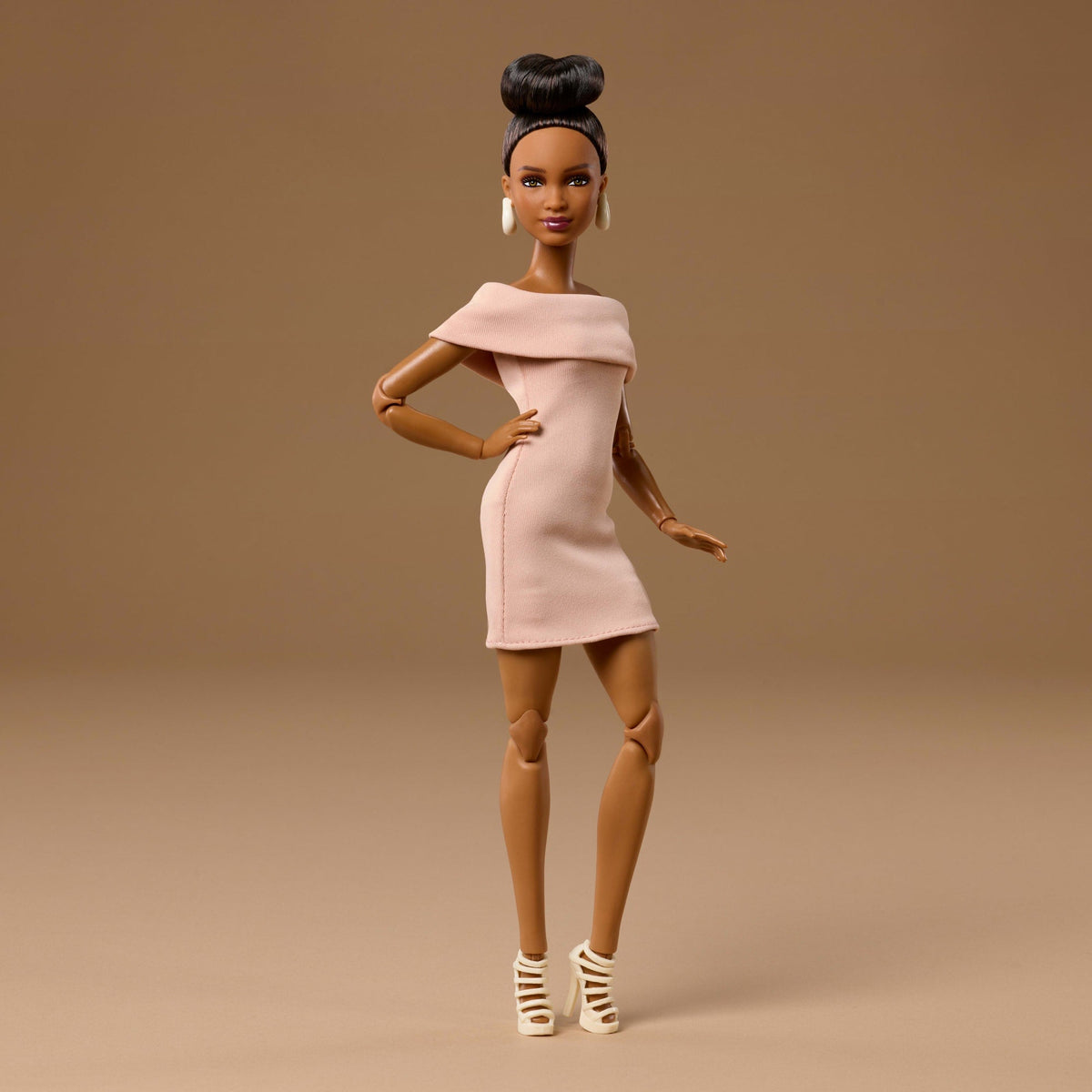Barbie Basics Collectible Doll, Model 08 With Brunette Hair in Tan Dress & Strappy Heels