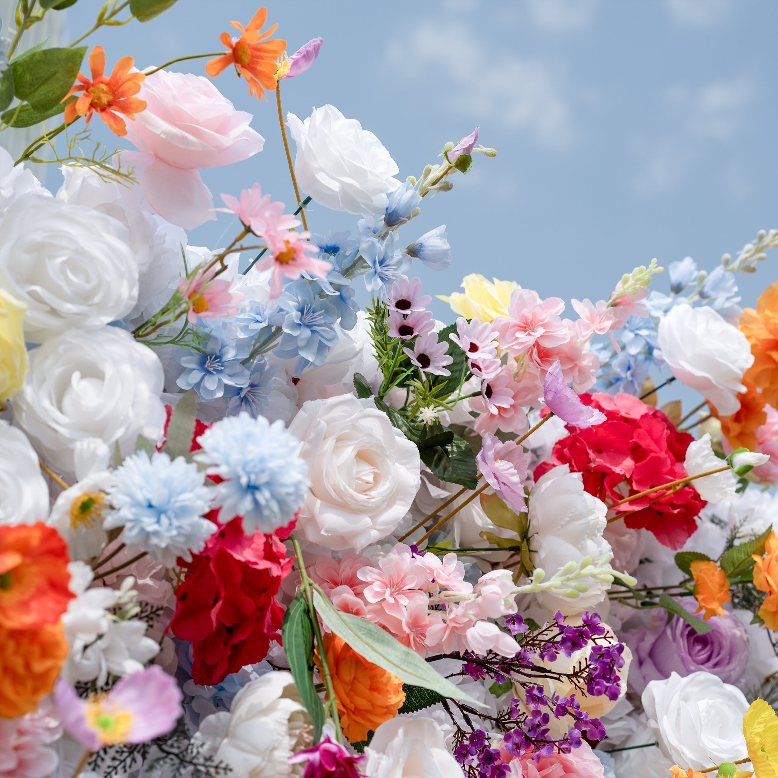 ValarFlowers Vibrant and Lush Multicolored Artificial Flower Wall VF-811-2