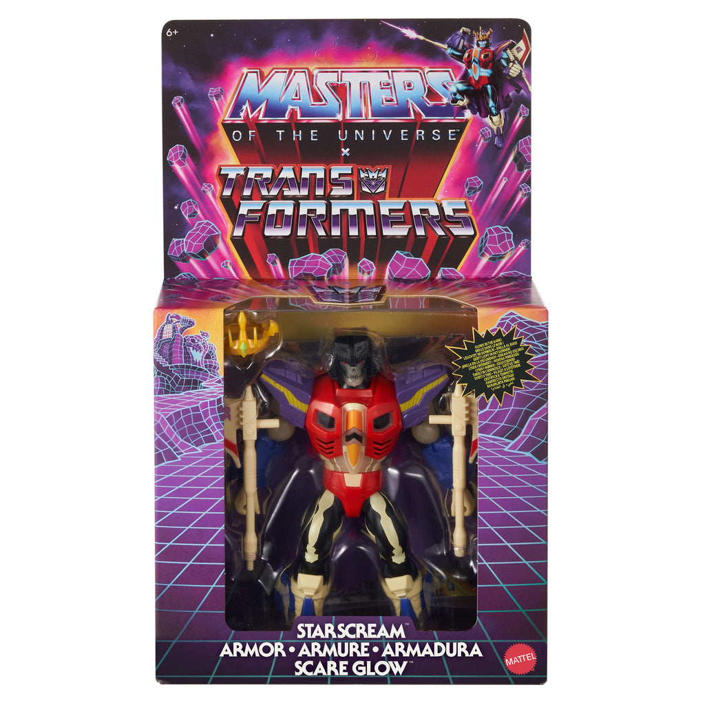 Masters Of The Universe Origins & Transformers Starscream Armor Scare Glow Action Figure, Motu Toy