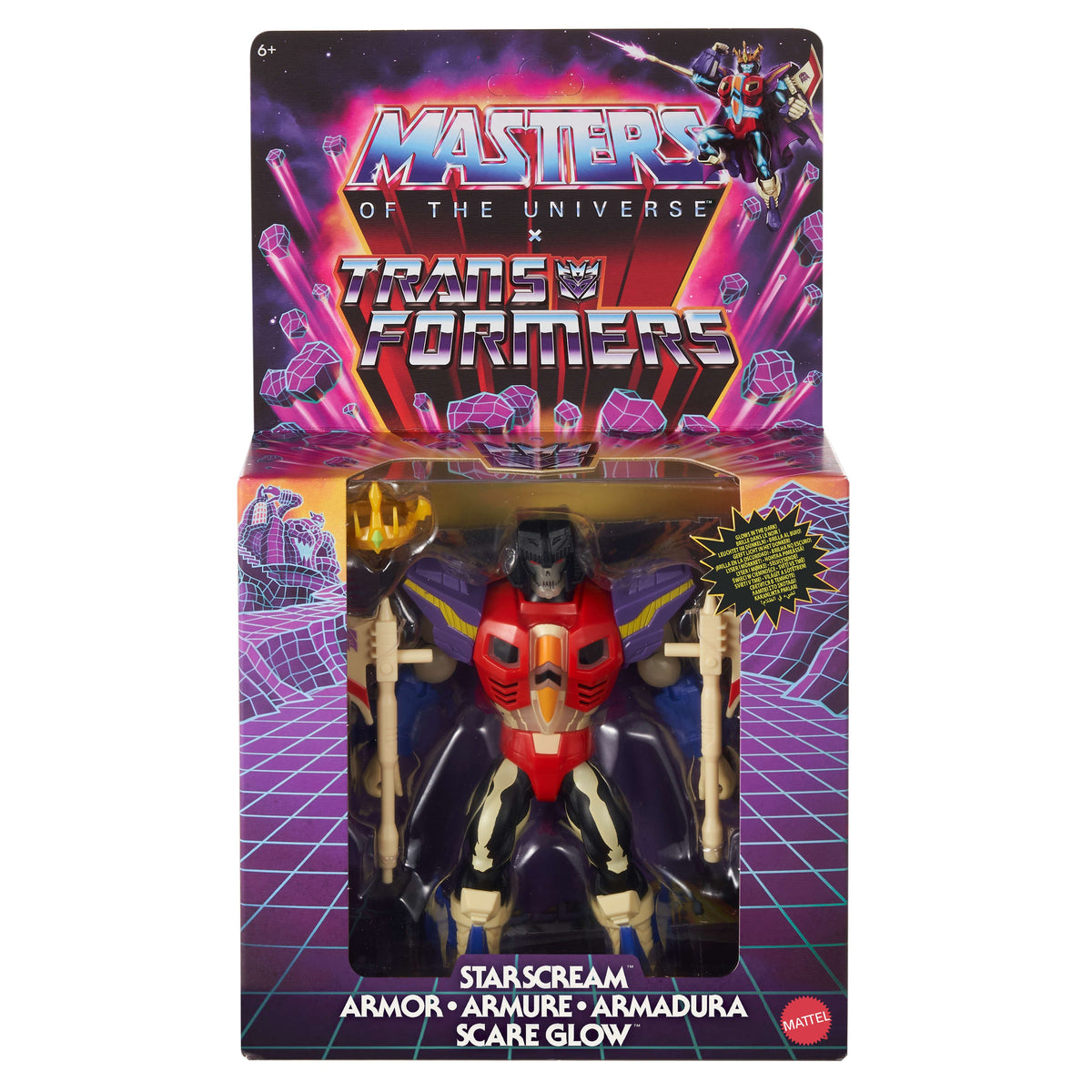 Masters Of The Universe Origins & Transformers Starscream Armor Scare Glow Action Figure, Motu Toy