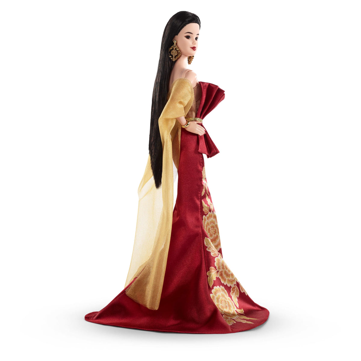 Barbie Signature Lunar New Year Fashion Doll, Red Dress With Golden Peonies, Collectible Holiday Gift