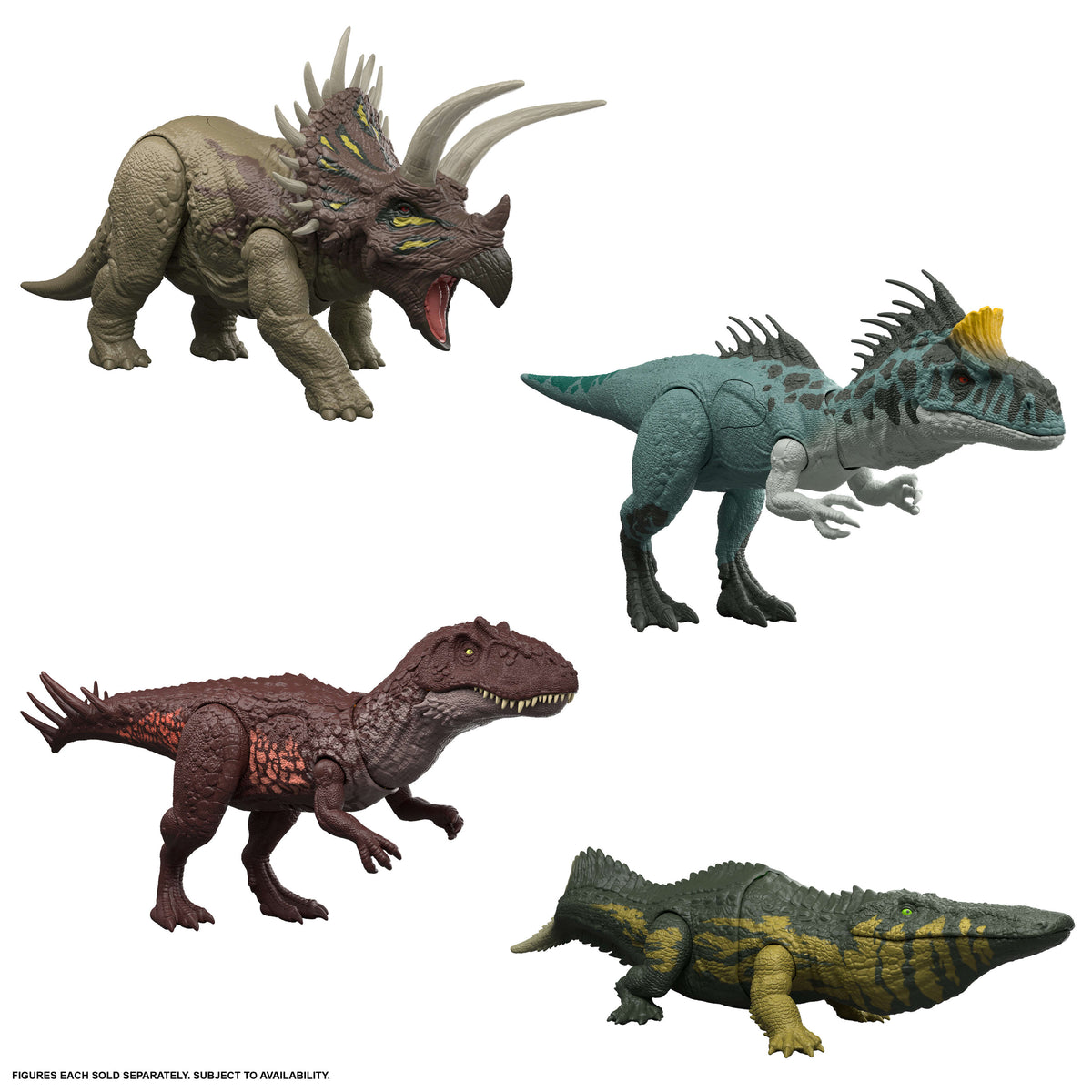 Jurassic World Wild Roar Triceratops Dinosaur Action Figure Toy, Sounds & Attack & Lights